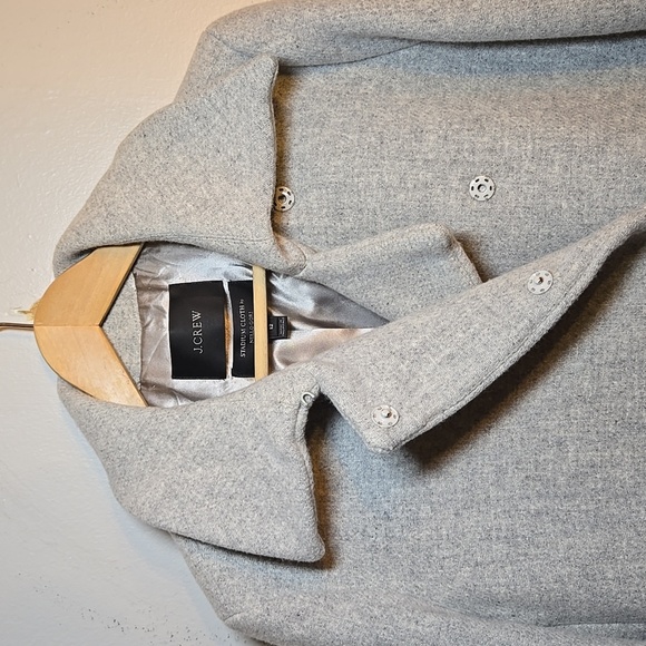 J. Crew Stadium Cloth Nello Gori Light Gray Women's Wool Coat NWOT - Picture 2 of 16